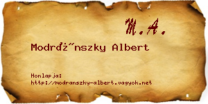 Modránszky Albert névjegykártya