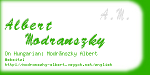 albert modranszky business card